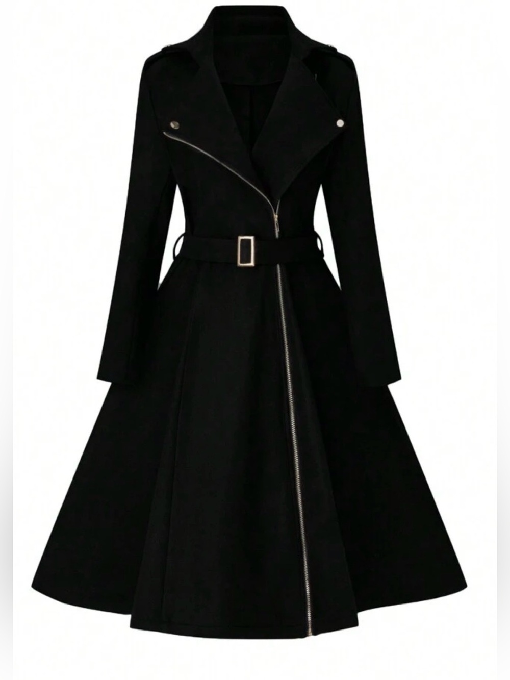 Ted Baker Black Fit-and-Flare coat